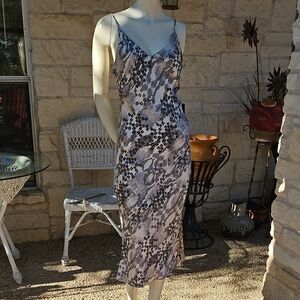 New W Tag EXPRESS Bodycon Black White Python Snake Print Polyester Knit Dress S